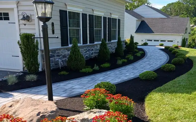 paver walkway installation in glen mills, garnet valley, and media pa by scapeworx