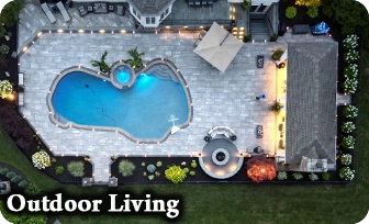Luxury outdoor living space with custom hardscape in Glen Mills, Garnet Valley, & Media PA