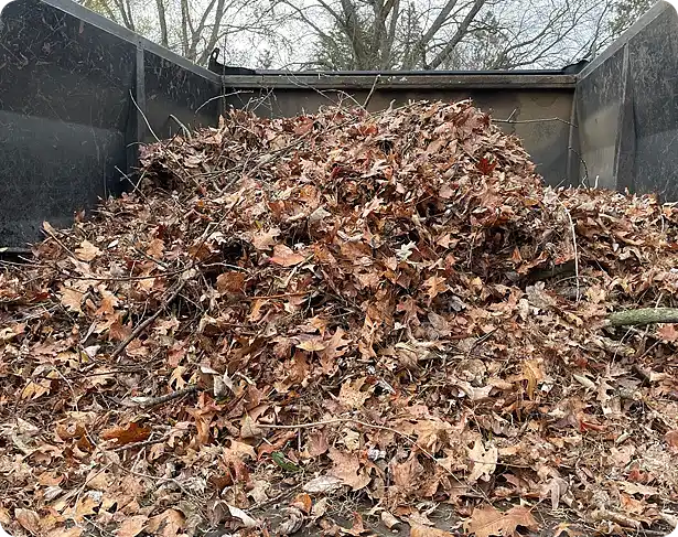 Collected leaves and debris from ScapeWorx fall clean up in Delaware County