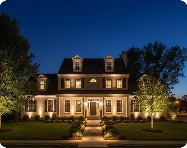 ScapeWorx presents Elegant front-yard landscape lighting Aston PA