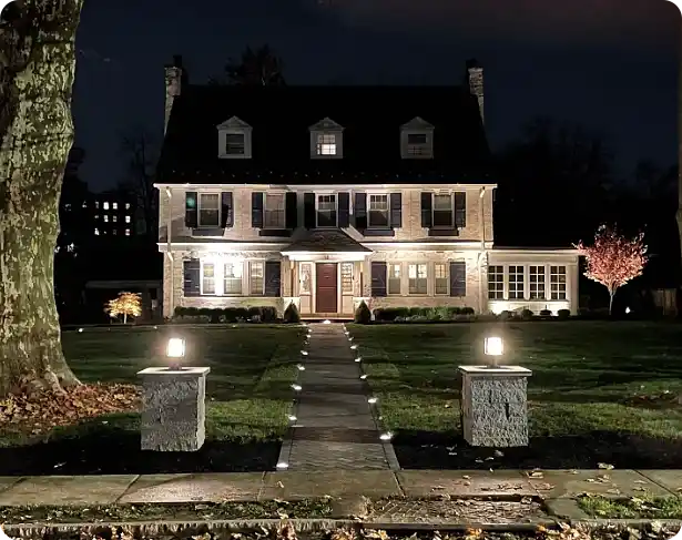 Walkway and exterior lighting by ScapeWorx in Aston, PA
