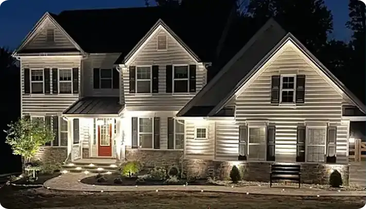ScapeWorx exterior lighting installation for a modern home in Newtown Square PA